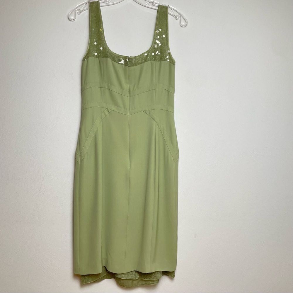 RENA LANGE Y2K Sleeveless Midi Silk Dress Floral Sequins Fairy Ethereal Formal - Picture 4 of 17